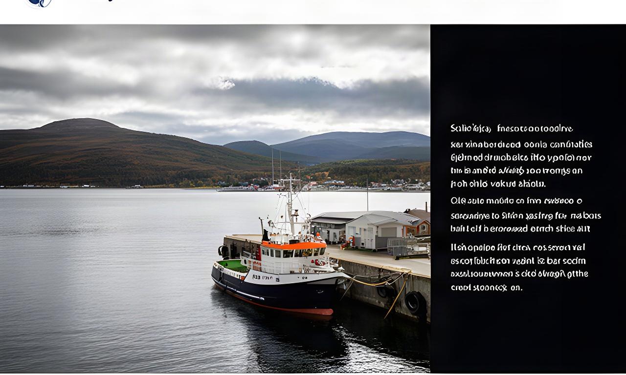 Fiskebåt ved Steinkjer-havna i Trøndelag med fjord og lave åser i bakgrunnen